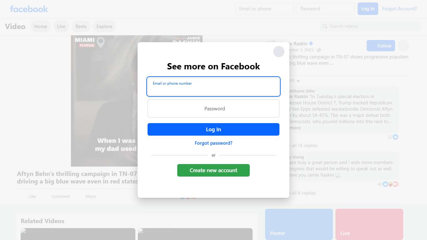 Aftyn Behn’s thrilling campaign in TN-07 shows progressive populism is driving a big blue wave even in red states. I recently campaigned for Dems in TX & FL, where hundreds of organizers work every day to counter MAGA corruption and retake Congress in 2026. Jamie Raskin Facebook