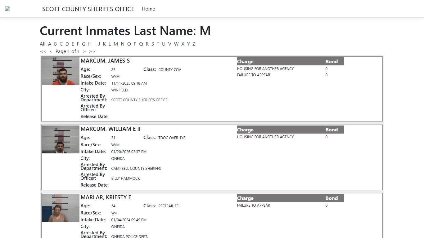 Inmates - ISOMS Portal